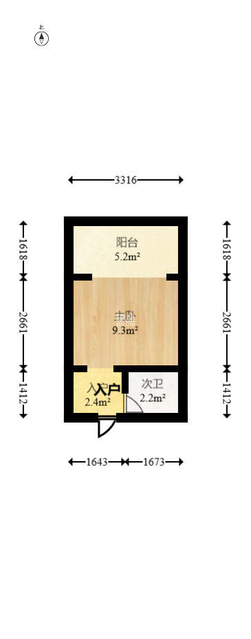 海城大厦 1室0厅1卫 40.0万 海城大厦 1室0厅1卫 40.0万室内图