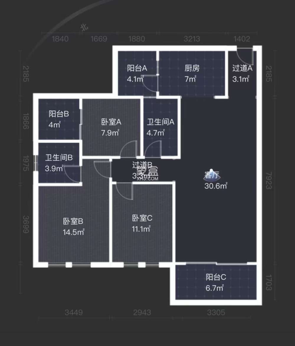 海创明珠壹号  3室2厅2卫    76.8万