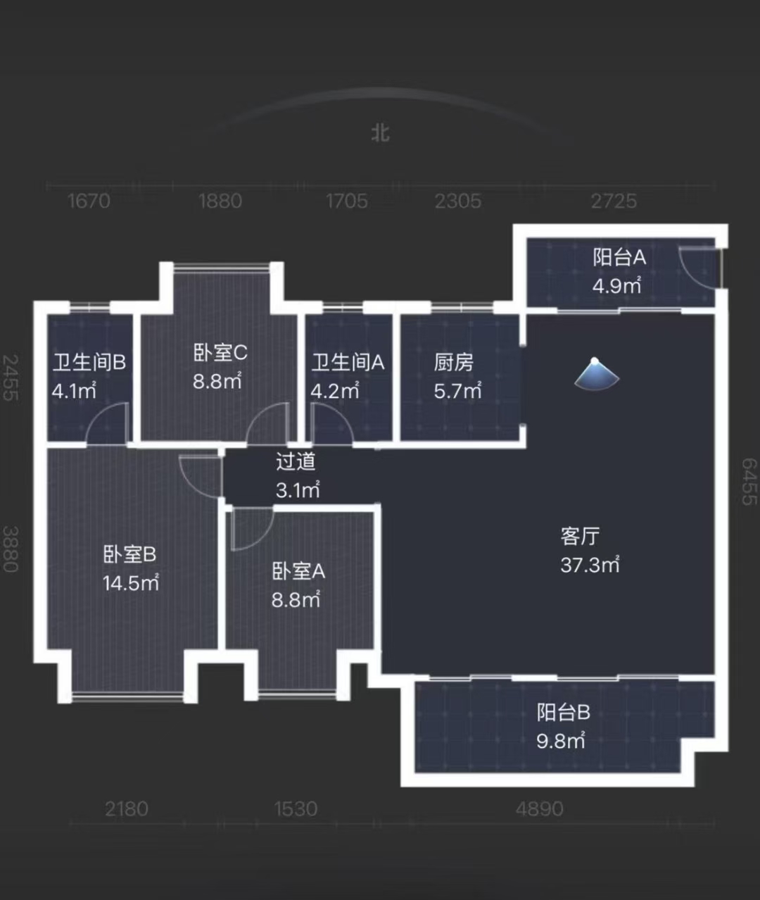 中海学府里  4室1厅2卫   85.00万