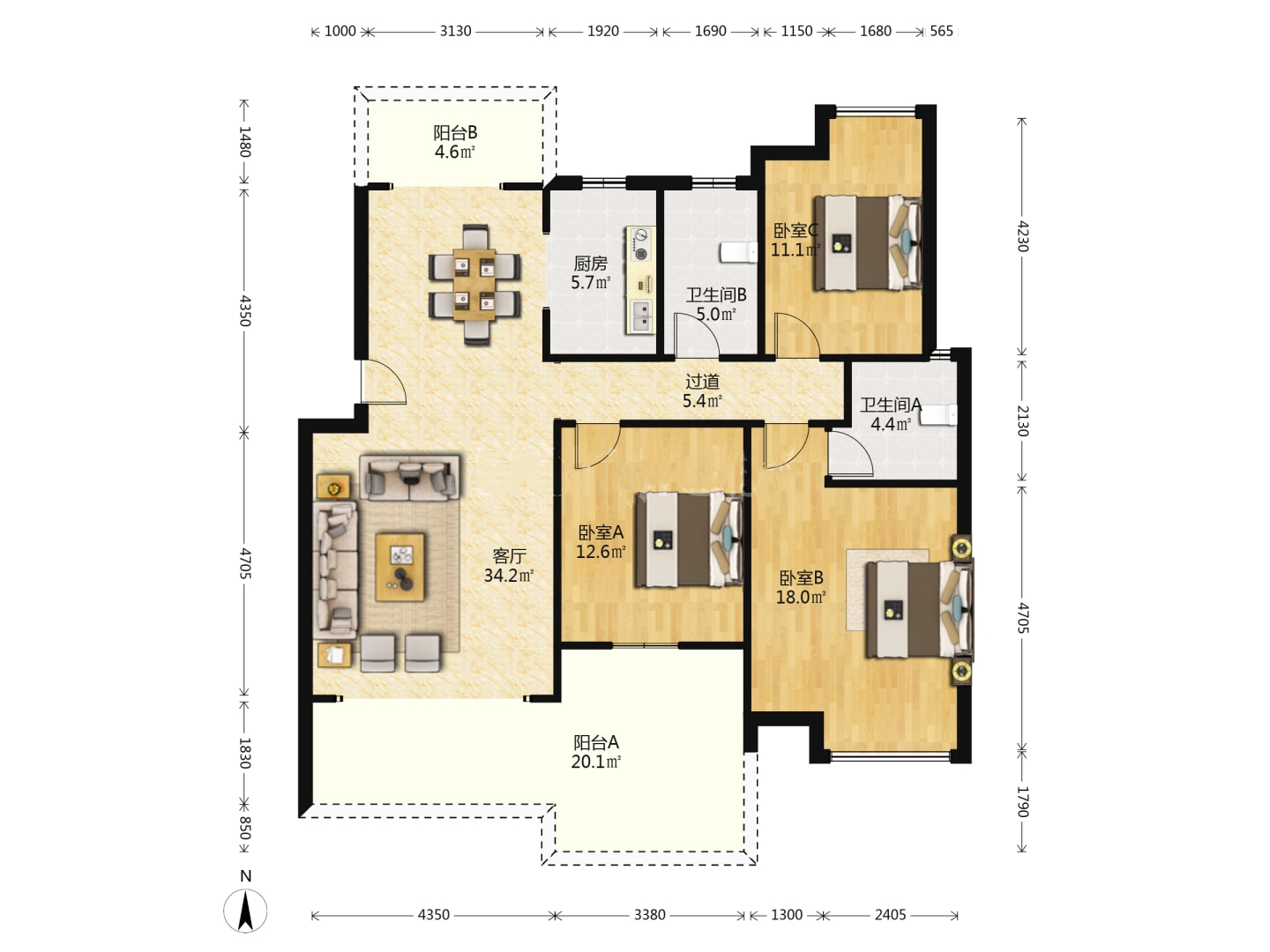 学府港湾 3室2厅2卫 39.8万 学府港湾 3室2厅2卫 39.8万室内图