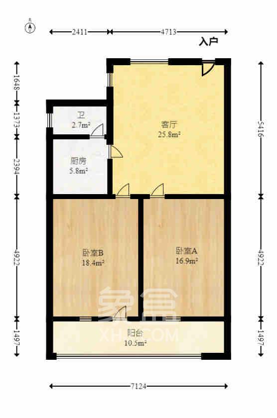 金隆家园（金隆小区）  2室2厅1卫   1600.00元/月室内图
