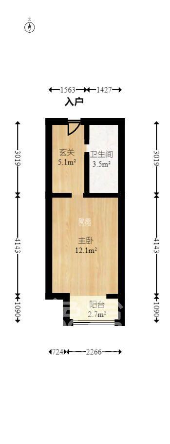 绿地中央广场  1室1厅1卫   1500.00元/月室内图