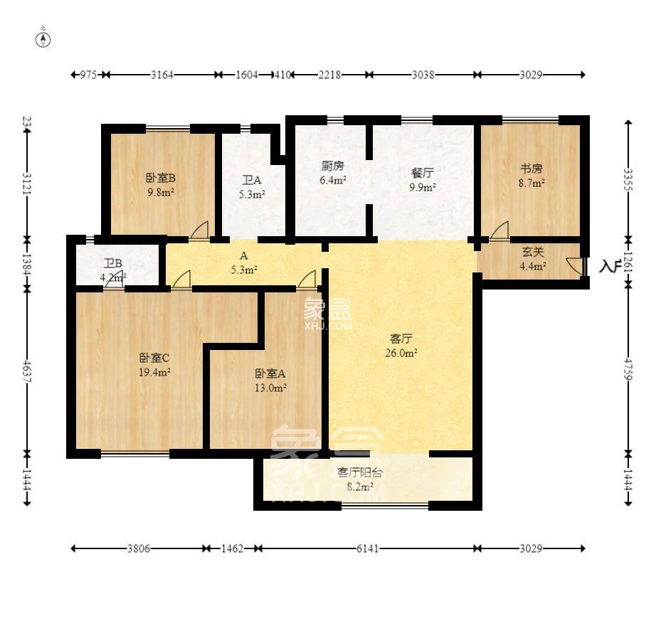 卓越中寰  1室0厅0卫   4000.00元/月