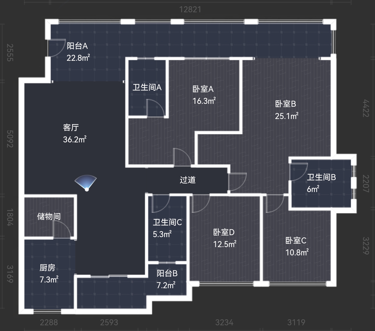 海创明珠壹号  5室2厅1卫    108.0万室内图1