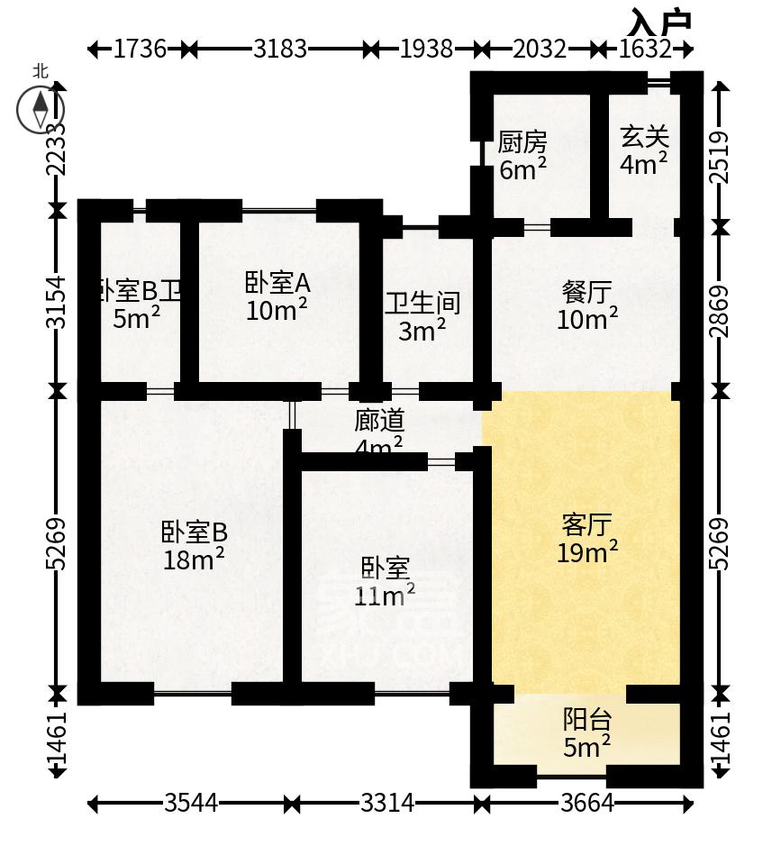 中海阅麓山一期  3室2厅2卫   163.00万