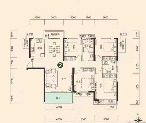 中建江湾壹号  4室2厅2卫   82.00万室内图1