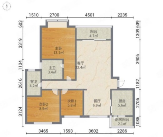 恒大海口文化旅游城 3室2厅2卫 138.0万 恒大海口文化旅游城 3室2厅2卫 138.0万户型图
