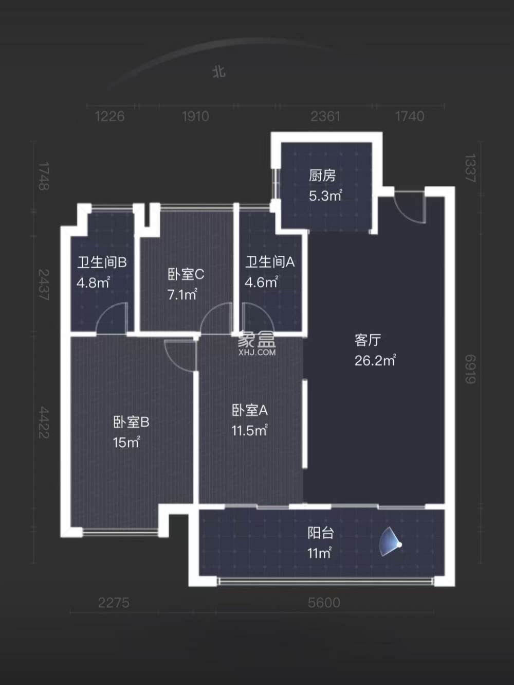 建发央著  3室2厅2卫    79.8万