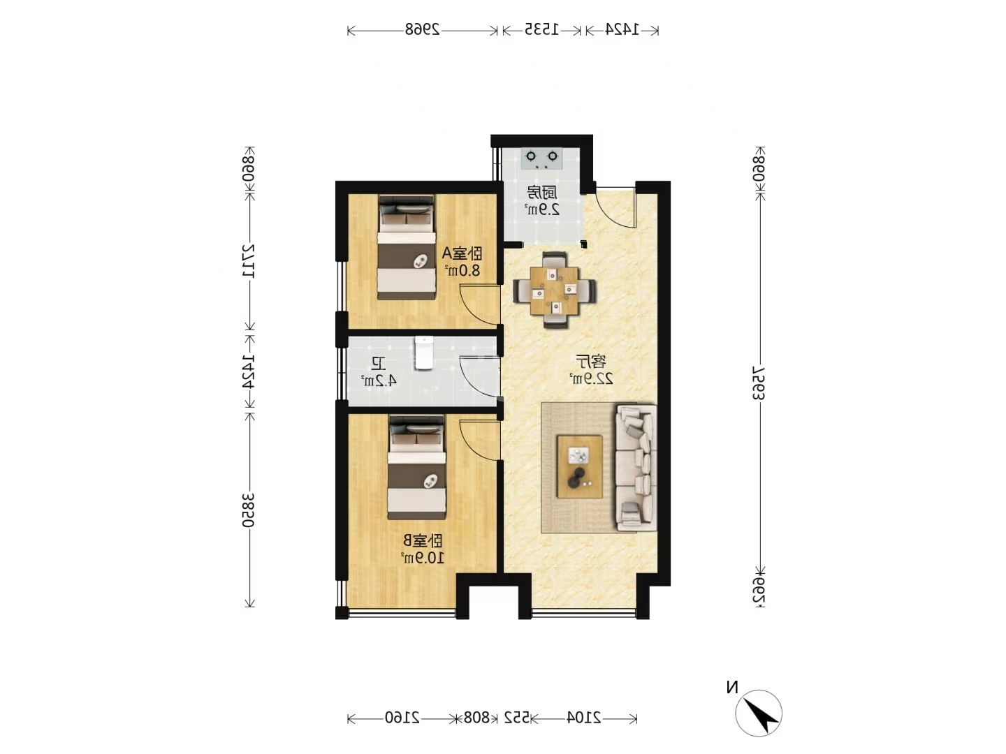 凯风珑城 1室1厅1卫 23.8万 凯风珑城 1室1厅1卫 23.8万室内图