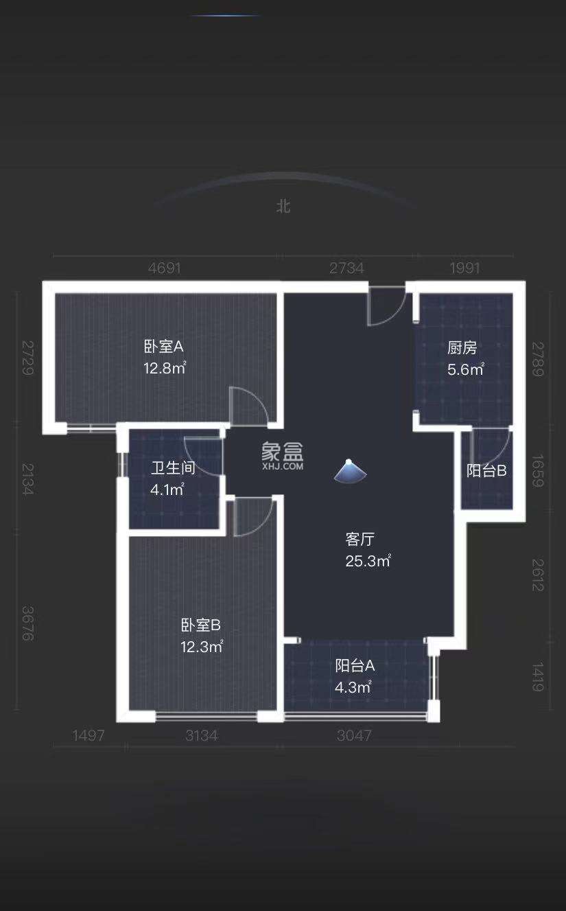 中泰财富湘江 2室2厅1卫 60.0万 中泰财富湘江 2室2厅1卫 60.0万室内图