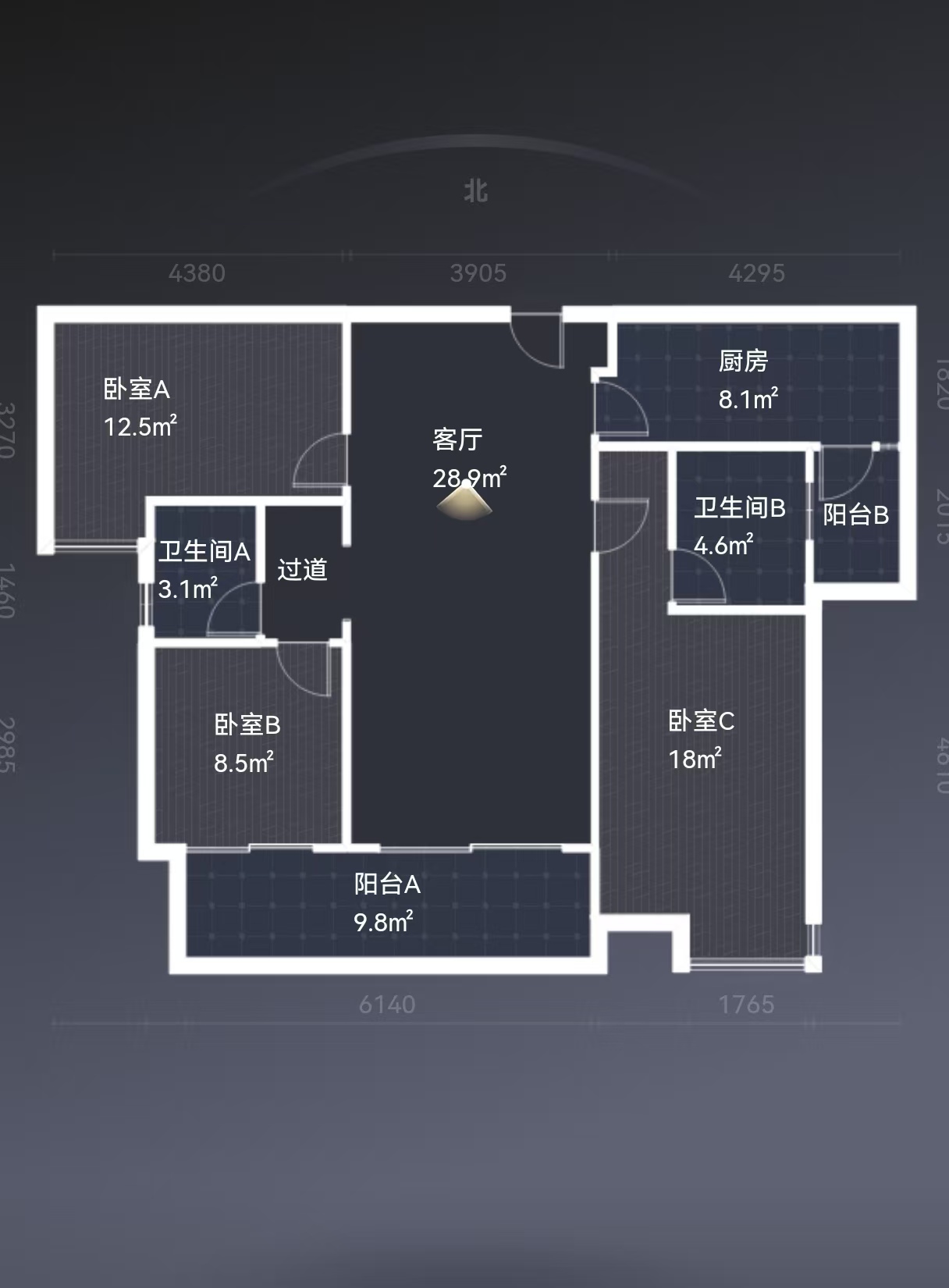 长房湘江府  3室2厅0卫    97.0万室内图1
