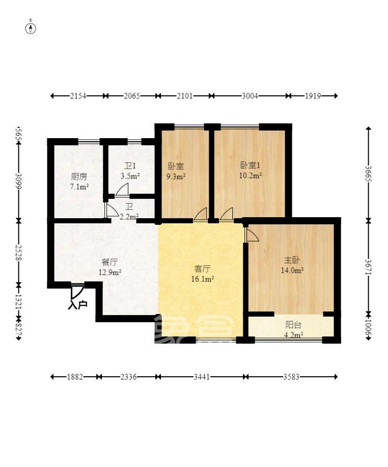 山水湾 3室1厅1卫 1800.0元/月 山水湾 3室1厅1卫 1800.0元/月室内图