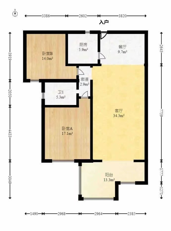 江山帝景雅典  2室2厅1卫    2200.0元/月 江山帝景雅典  2室2厅1卫    2200.0元/月户型图