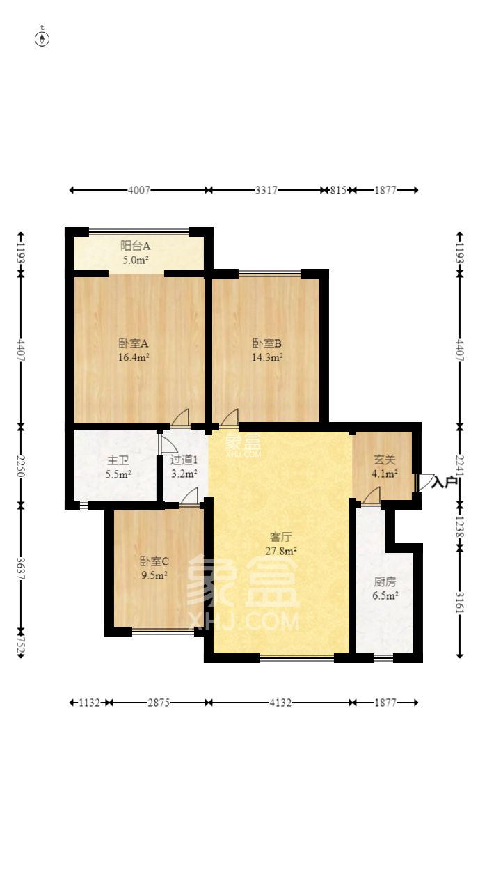金轮星光名座 3室2厅1卫 2200.0元/月 金轮星光名座 3室2厅1卫 2200.0元/月室内图
