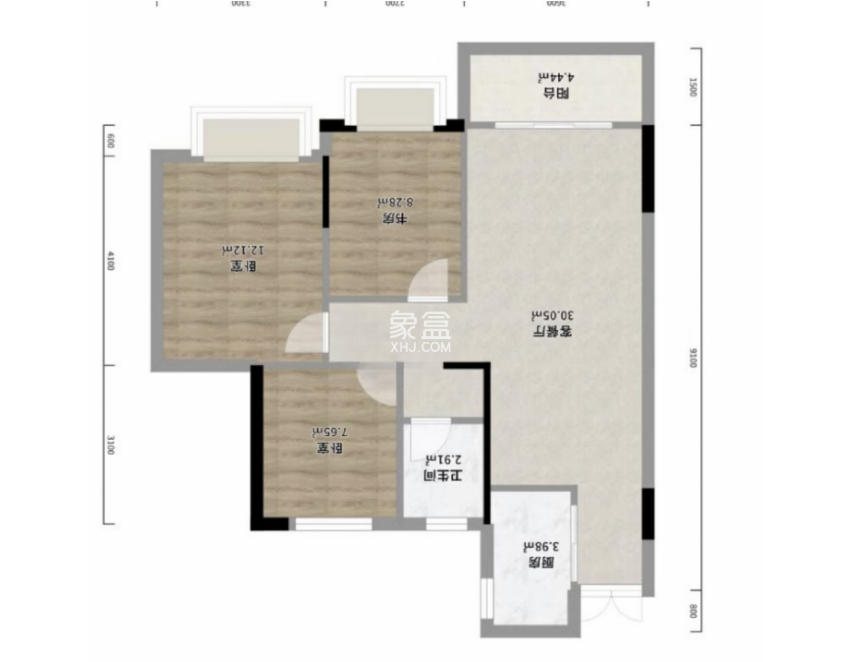 亿都时光 3室2厅1卫 56.0万 亿都时光 3室2厅1卫 56.0万室内图
