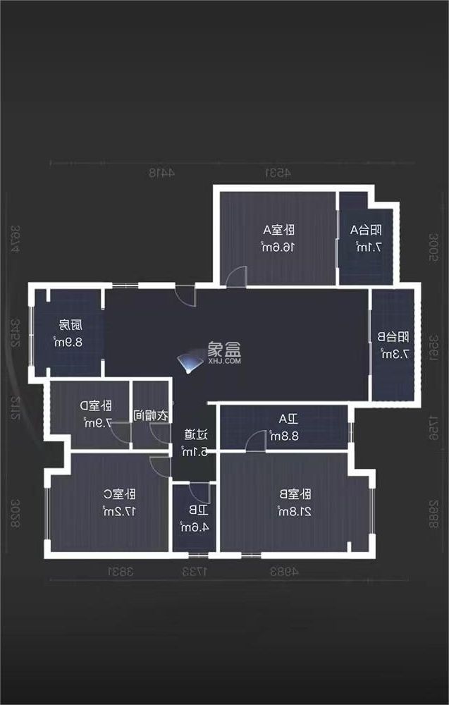 佳兆业金域天下一期 4室2厅2卫 110.0万 佳兆业金域天下一期 4室2厅2卫 110.0万室内图
