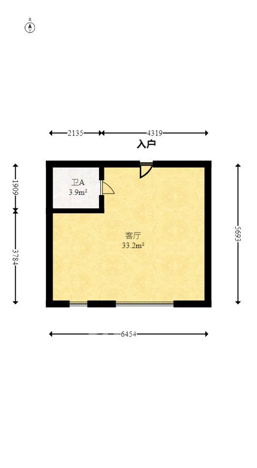 郡原广场  1室1厅1卫   1300.00元/月