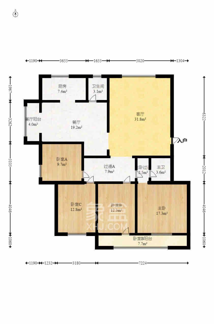 美林景园  4室2厅2卫   2800.00元/月室内图
