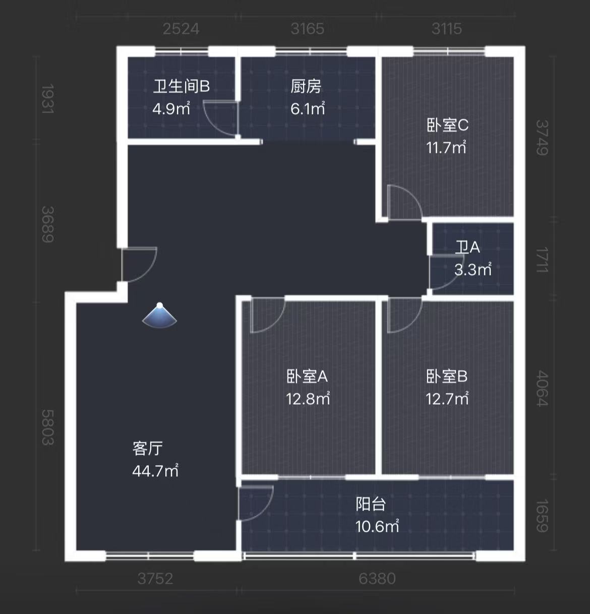 滨江一村  3室2厅2卫   27.80万室内图1