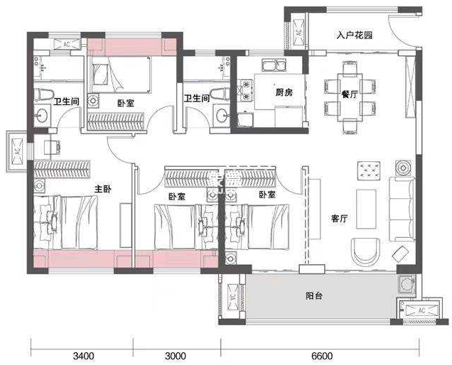 中海学府里  4室2厅2卫    83.0万