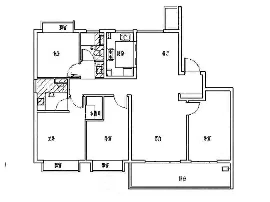 马良小区  3室2厅2卫   1300.00元/月室内图1
