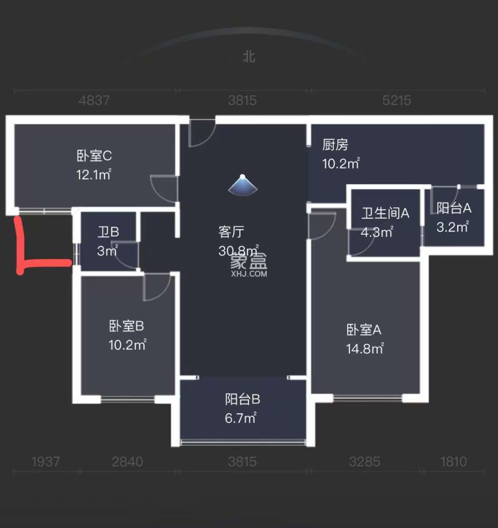 中泰财富湘江  3室2厅2卫   59.00万