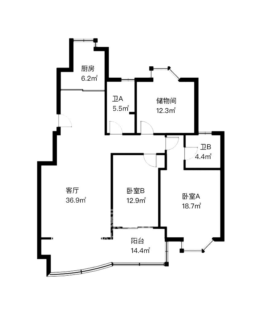 星电花园  3室2厅2卫    4000.0元/月室内图1