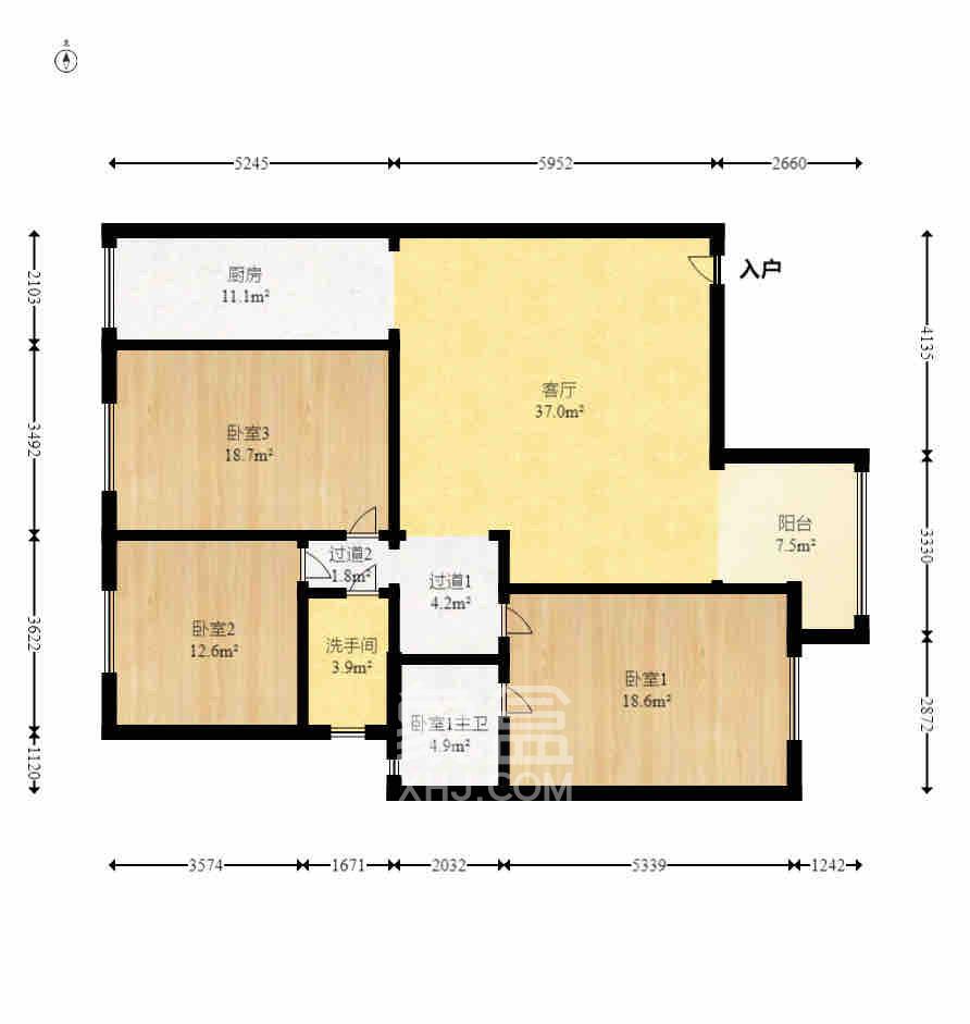 天韵家园 3室1厅1卫 1700.0元/月 天韵家园 3室1厅1卫 1700.0元/月室内图