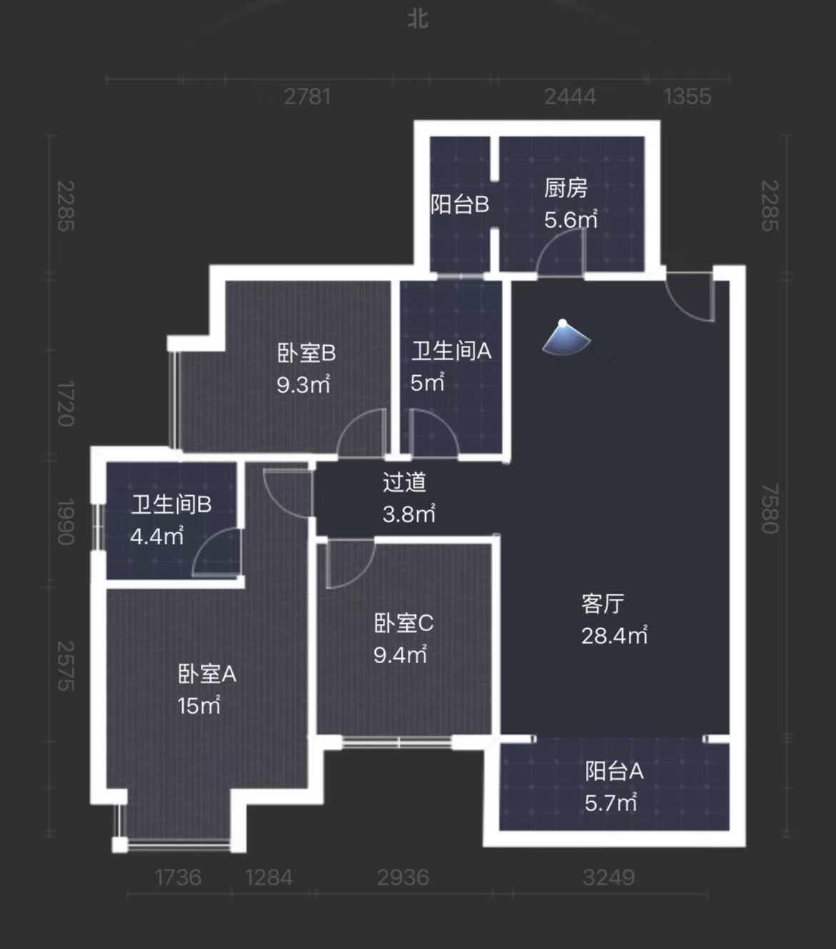 山水洲城华晨第一城  3室2厅2卫   50.00万