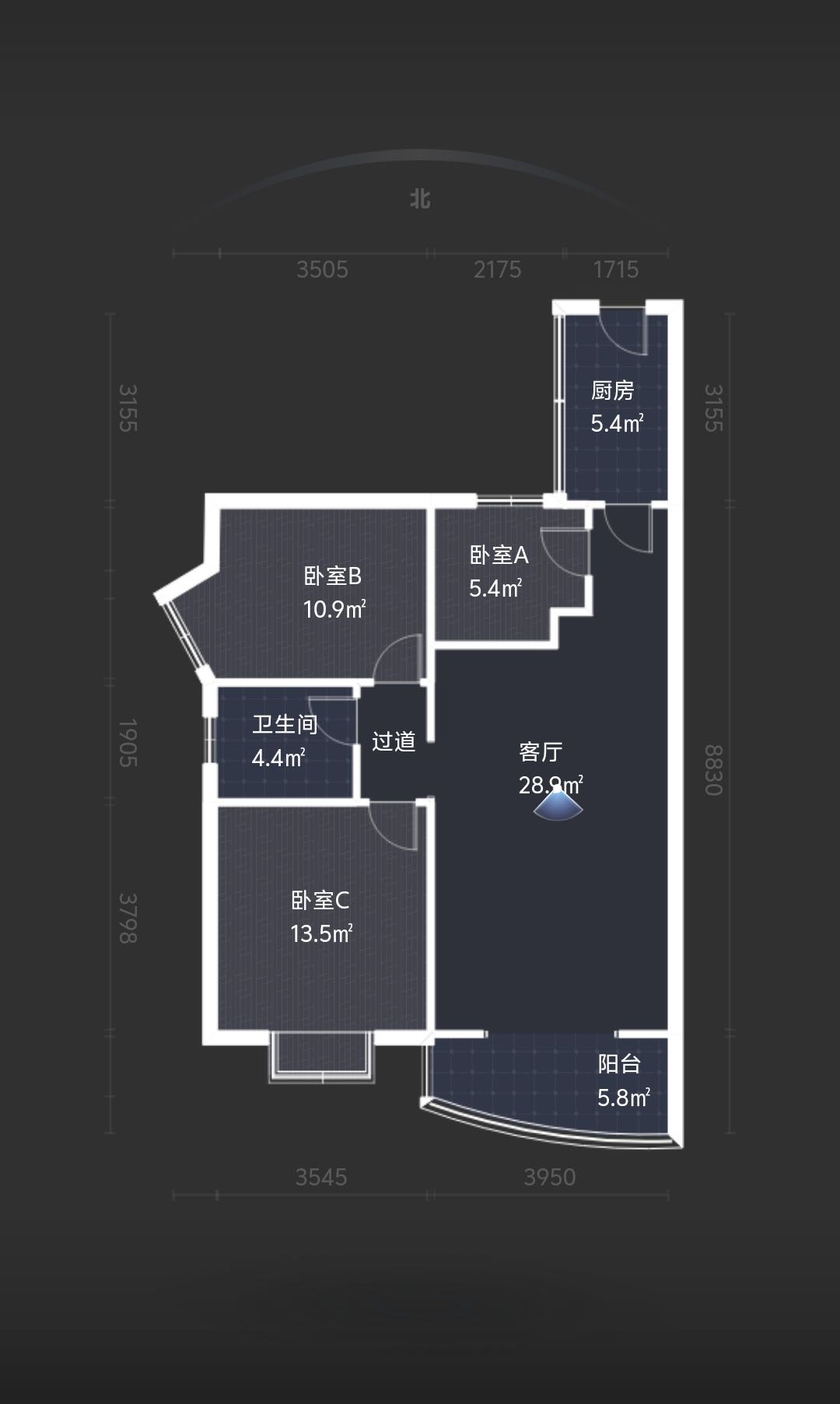 九天国际 2室2厅1卫 46.0万 九天国际 2室2厅1卫 46.0万室内图