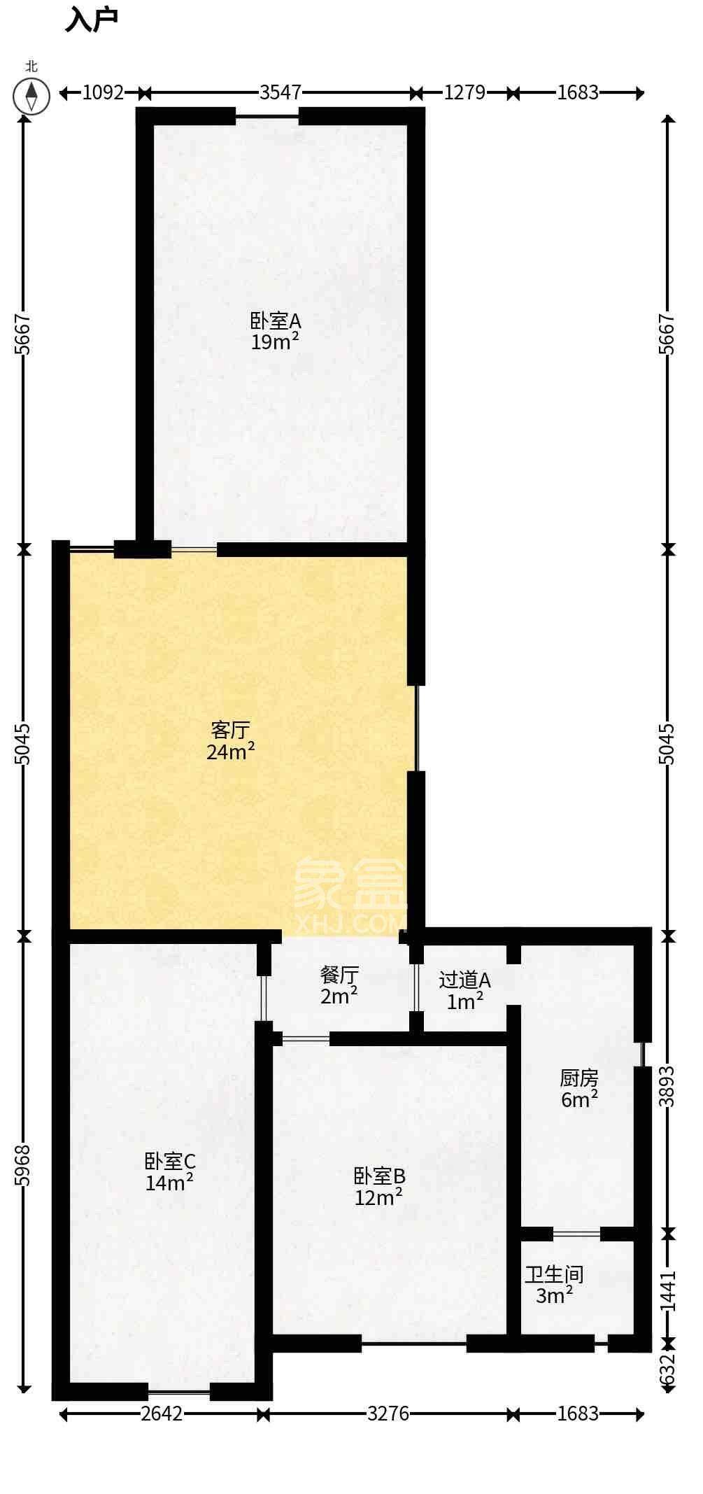 裕农街散盘 3室2厅1卫 1700.0元/月 裕农街散盘 3室2厅1卫 1700.0元/月室内图