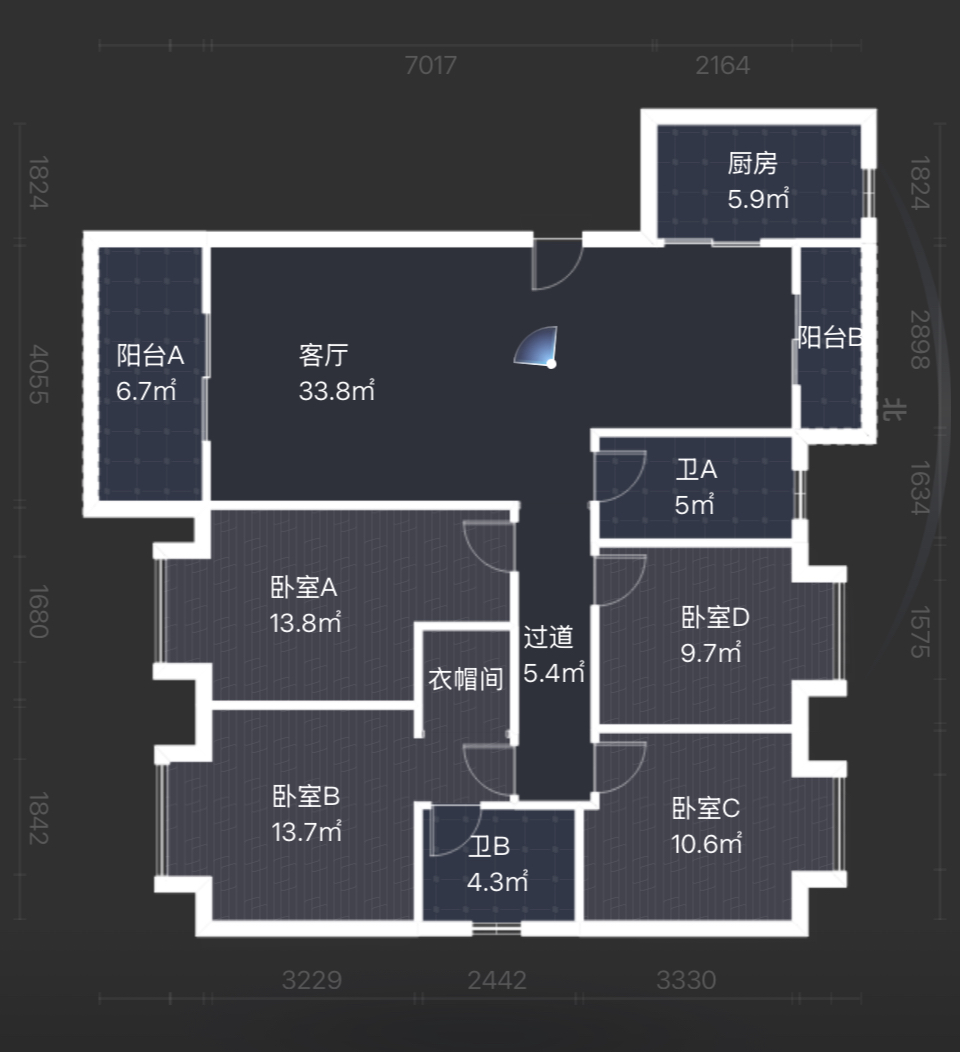 金茂如茂苑  4室2厅2卫   83.80万室内图