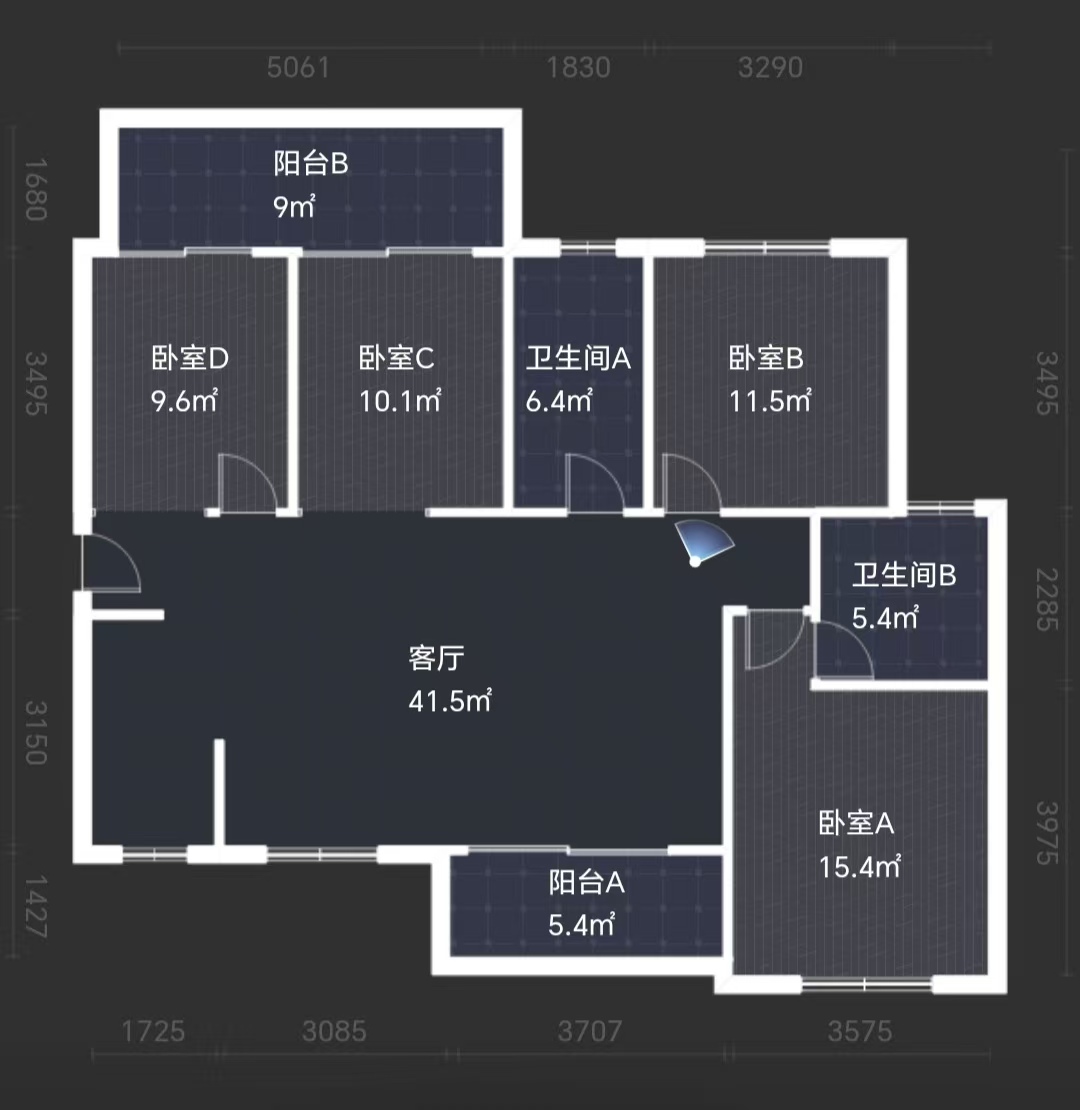 滨江花园  4室2厅2卫   75.00万室内图1