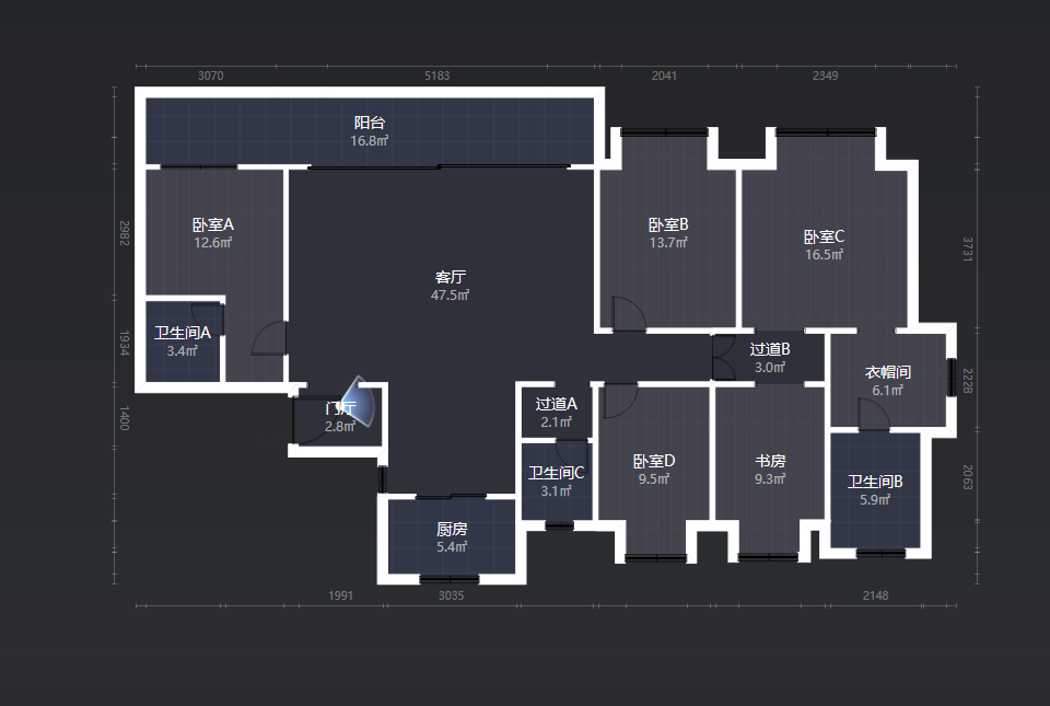 光谷澎湃城奥山府  5室2厅3卫   298.00万室内图1
