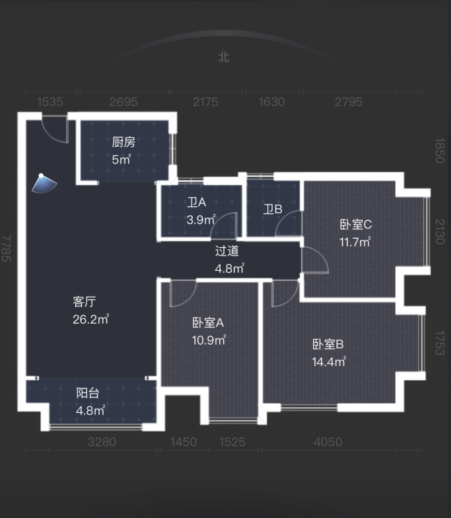 山水洲城华晨第一城  3室2厅2卫    56.0万