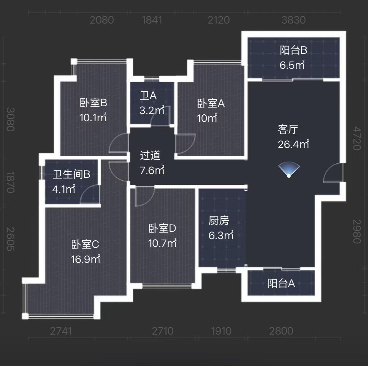 蓝溪谷  4室2厅2卫   55.00万