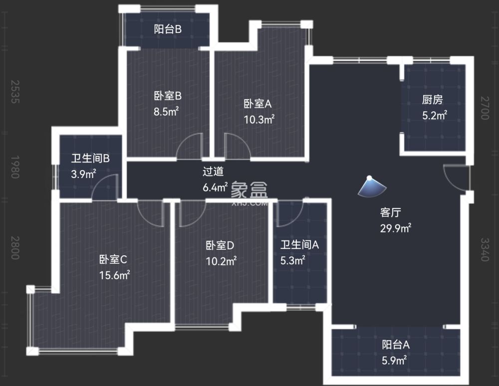 山水洲城华晨第一城  4室2厅2卫    61.8万