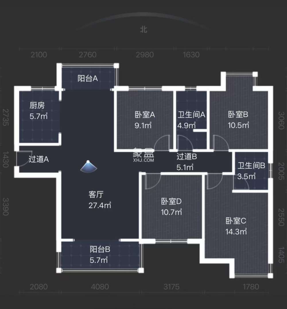 中建江湾壹号  4室2厅2卫    76.8万