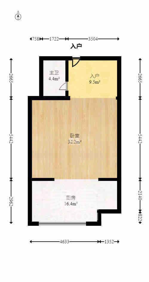 东友星座  1室1厅1卫   2000.00元/月室内图
