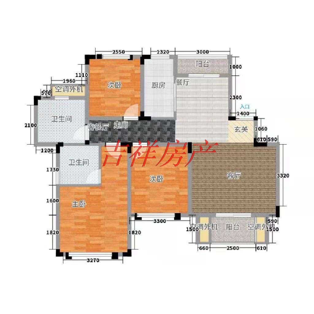 百欣小区  3室2厅2卫   50.00万户型图