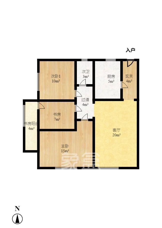 谷山庭院二期 3室1厅1卫 2200.0元/月 谷山庭院二期 3室1厅1卫 2200.0元/月室内图