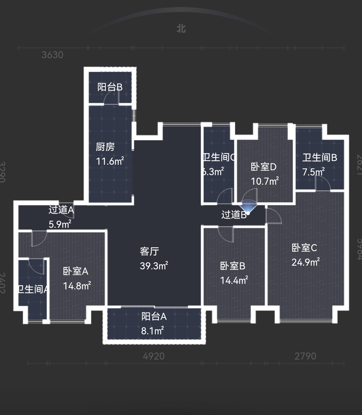 天元区碧桂园  4室2厅2卫   86.00万