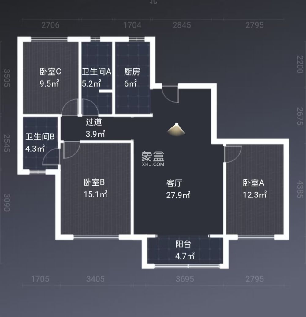 美丽潇湘  3室2厅0卫   58.00万