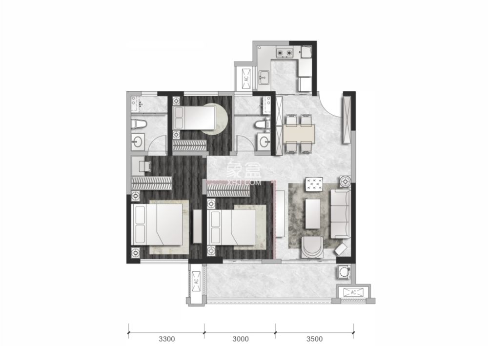 中海誉园  3室2厅2卫    53.9万