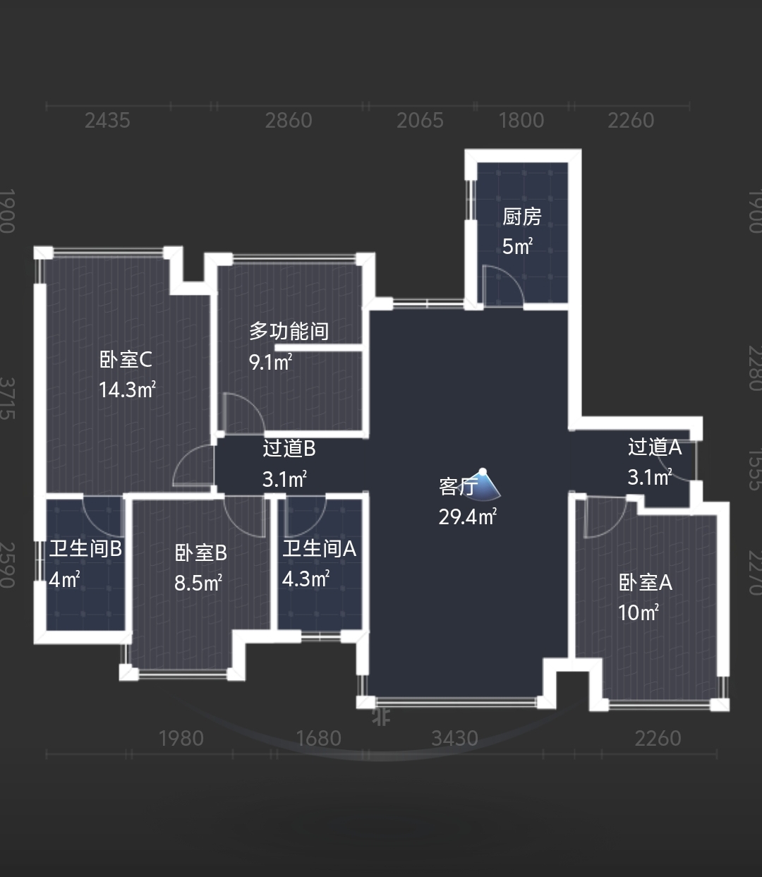 金轮津桥华府  4室2厅1卫   66.80万室内图1