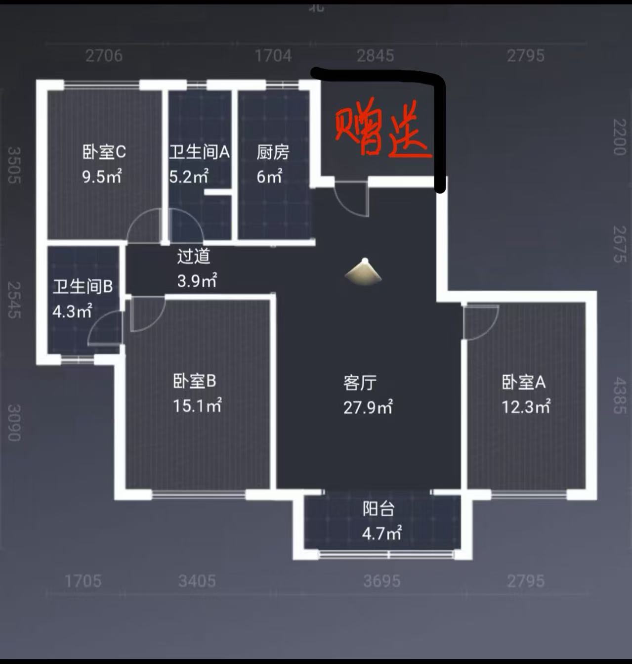 美丽潇湘 4室2厅2卫 52.0万 美丽潇湘 4室2厅2卫 52.0万室内图