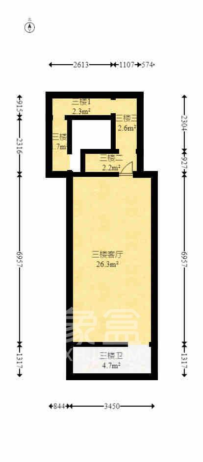 楠木厅散盘 3室2厅1卫 5200.0元/月 楠木厅散盘 3室2厅1卫 5200.0元/月室内图