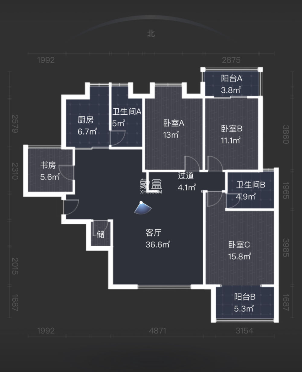 流金岁月-华晨国际 3室2厅2卫 98.0万 流金岁月-华晨国际 3室2厅2卫 98.0万室内图
