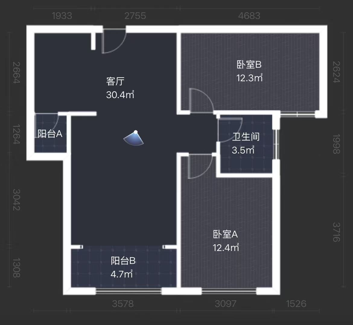 中泰财富湘江 2室2厅1卫 45.0万 中泰财富湘江 2室2厅1卫 45.0万室内图