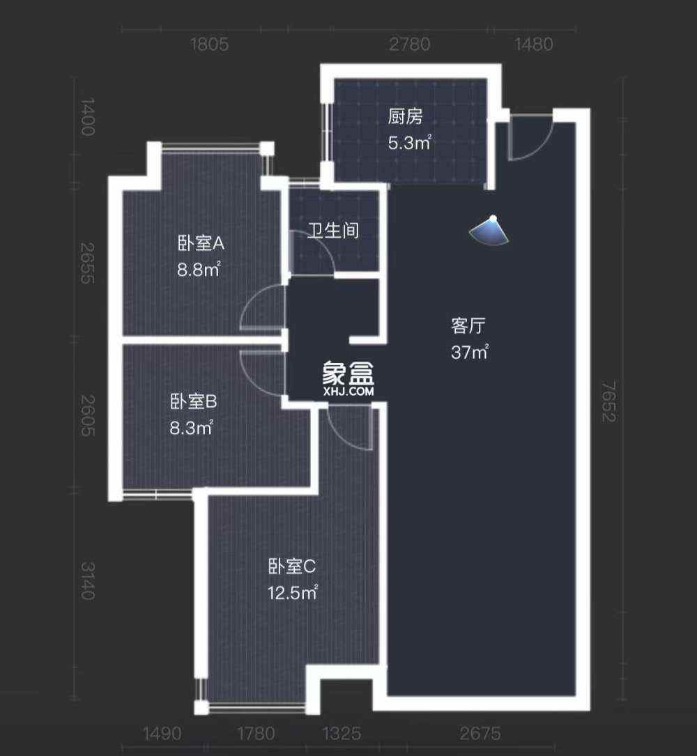 湘江公馆 2室2厅1卫 52.0万 湘江公馆 2室2厅1卫 52.0万室内图